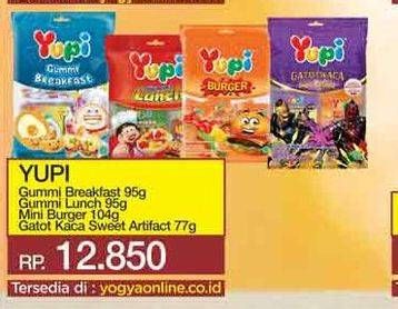 Promo Harga Yupi Candy Gummy Breakfast, Gummy Lunch, Mini Burger, Sweet Artifact 77 gr - Yogya