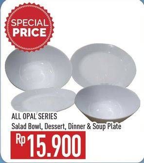 Promo Harga LUMINARC Evolution Opal Dinnerware Salad Bowl, Dessert, Dinner Soup Plate  - Hypermart