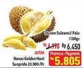 Promo Harga Durian Sulawesi/Palu per 100 gr - Hypermart