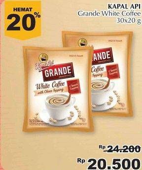 Promo Harga Kapal Api Grande White Coffee per 30 sachet 20 gr - Giant