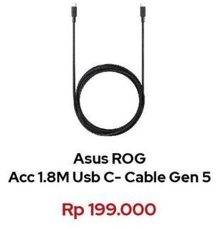 Promo Harga ASUS ROG USB-C Cable 1.8m  - Erafone