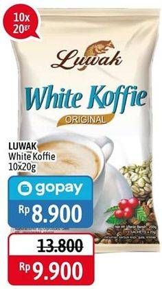 Promo Harga Luwak White Koffie Original per 10 sachet 20 gr - Alfamidi