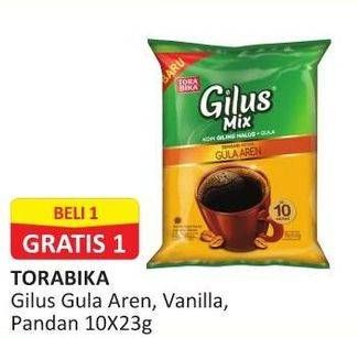 Promo Harga Torabika Gilus Mix Gula Aren, Vanilla, Pandan per 10 sachet 23 gr - Alfamart
