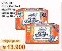 Promo Harga Charm Extra Comfort Maxi Wing 23cm, Long Wing 26cm 16 pcs - Indomaret