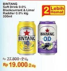 Promo Harga BINTANG Radler Zero Blackcurrant, Lime per 2 kaleng 330 ml - Indomaret