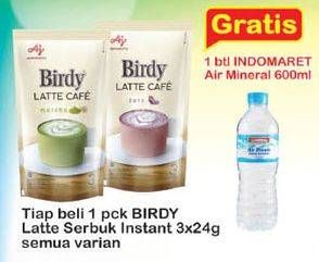 Promo Harga Birdy Latte Cafe All Variants 3 pcs - Indomaret