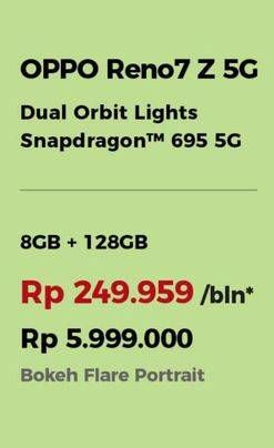 Promo Harga Oppo Reno7 Z 5G 8GB + 128GB  - Erafone