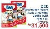 Promo Harga ZEE Susu Bubuk Swizz Chocolate, Vanilla Twist 350 gr - Indomaret