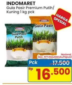 Promo Harga Indomaret Gula Pasir Kuning, Putih 1000 gr - Indomaret