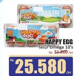 Promo Harga Happy Egg Telur Omega 10 pcs - Hari Hari