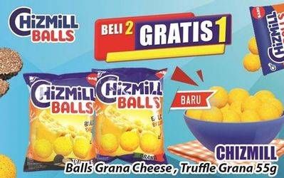 Promo Harga Chizmill Balls Grana Cheese, Grana Truffle 55 gr - Hari Hari