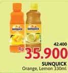 Promo Harga Sunquick Minuman Sari Buah Orange, Lemon 330 ml - Alfamidi