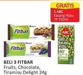 Promo Harga FITBAR Makanan Ringan Sehat Fruits, Chocolate, Tiramisu Delight, Nuts Delight 24 gr - Alfamart