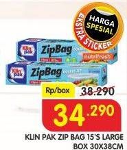 Promo Harga KLINPAK Zip Bag Large 15 pcs - Superindo