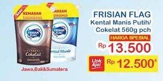 Promo Harga FRISIAN FLAG Susu Kental Manis Putih, Cokelat 560 gr - Indomaret