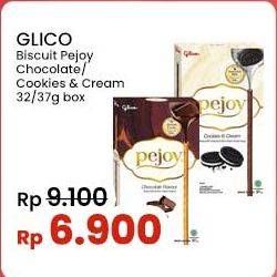 Promo Harga Glico Pejoy Stick Cookies Cream, Chocolate 37 gr - Indomaret