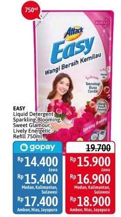 Promo Harga ATTACK Easy Detergent Liquid Sparkling Blooming, Sweet Glamour, Lively Energetic 750 ml - Alfamidi