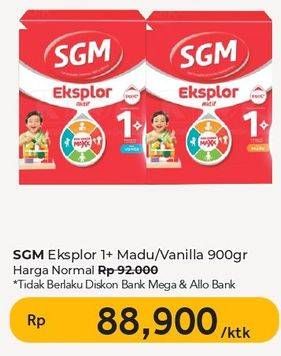 Promo Harga SGM Eksplor 1+ Susu Pertumbuhan Madu, Vanila 900 gr - Carrefour