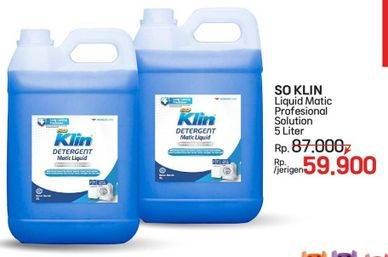 Promo Harga So Klin Detergent Matic Liquid Profesional Solution 5000 ml - LotteMart