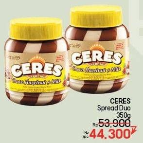 Promo Harga Ceres Duo Choco Spread 350 gr - LotteMart