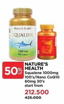 Harga Natures Health Squalene 1000mg/Natures Health Nano CoQ10