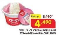 Promo Harga WALLS Populaire Strawberry Vanilla 90 ml - Superindo