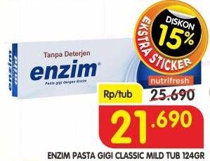 Promo Harga ENZIM Pasta Gigi Classic Mild 124 gr - Superindo