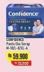 Promo Harga Confidence Adult Pants Slim & Fit Extra Absorb M10, L8, XL6 6 pcs - Alfamart