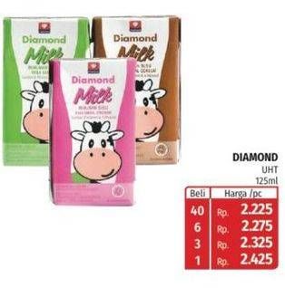 Promo Harga DIAMOND Milk UHT 125 ml - Lotte Grosir