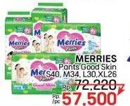 Promo Harga Merries Pants Good Skin M34, S40, XL26, L30 26 pcs - LotteMart
