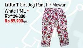 Promo Harga LITTLE-T Girl Joger FP Mawar White PML  - Carrefour