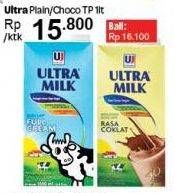 Promo Harga ULTRA MILK Susu UHT Plain, Chocolate 1000 ml - Carrefour