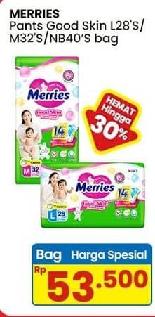 Promo Harga Merries Pants Good Skin L28, M32, S40 28 pcs - Indomaret