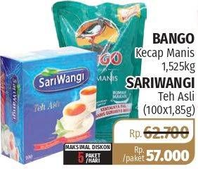 Promo Harga BANGO Kecap Manis 1500ml + SARIWANGI Teh Asli 100s  - Lotte Grosir