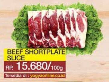 Promo Harga Beef Short Plate Slice per 100 gr - Yogya