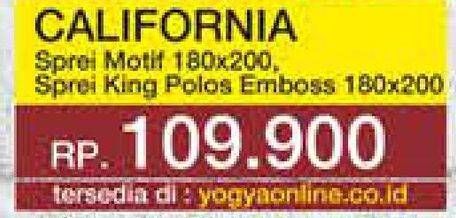 Promo Harga CALIFORNIA Sprei Motif 180 X 200, KING POLOS EMBOSS 180 X 200  - Yogya
