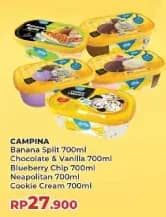 Promo Harga Campina Ice Cream Banana Split, Chocolate Vanilla Choco Chunk, Blueberry Choco Chunk, Neapolitan, Cookie Creamy 700 ml - Yogya