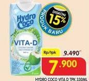 Promo Harga HYDRO COCO Vita-D 330 ml - Superindo