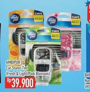 Promo Harga Ambipur Car Freshener Premium Clip Refill Fresh Light, Pink Blossom 7 ml - Hypermart