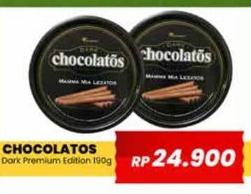 Promo Harga Chocolatos Wafer Roll Cokelat Dark 190 gr - Yogya