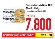 Promo Harga PEPSODENT Pasta Gigi Action 123 Siwak 110 gr - Carrefour