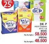 Promo Harga DR.P Adult Diapers Basic Type M10, L8  - LotteMart