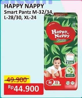 Promo Harga Happy Nappy Smart Pantz Diaper M32, M34, L28, L30, XL24 24 pcs - Alfamart