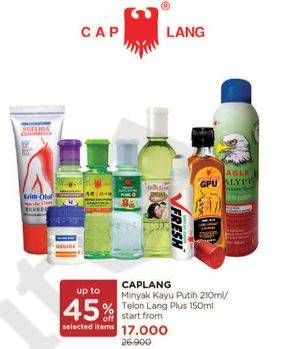 Promo Harga CAP LANG Minyak Kayu Putih 210ml / Telon Lang Plus 150ml  - Watsons