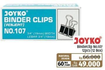 Promo Harga Joyko Binderclip 107 per 12 box - Lotte Grosir