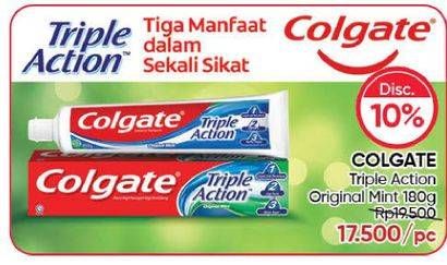 Promo Harga COLGATE Toothpaste Triple Action Original Mint 180 gr - Guardian