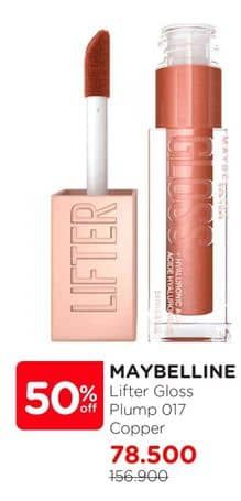 Maybelline Lifter Gloss 5 ml Diskon 49%, Harga Promo Rp78.500, Harga Normal Rp156.900