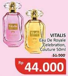 Promo Harga VITALIS Eau De Toilette Royale Celebration, Couture 50 ml - Alfamidi