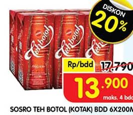 Promo Harga Sosro Teh Botol 200 ml - Superindo