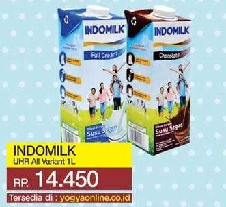 Promo Harga Indomilk Susu UHT Cokelat, Full Cream Plain 1000 ml - Yogya